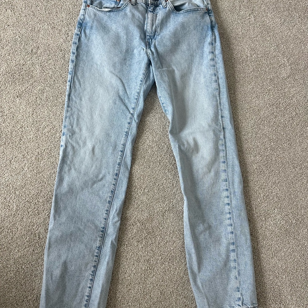 Levi’s 514 Light Wash Denim Jeans Size 34x34 Capital E Logo